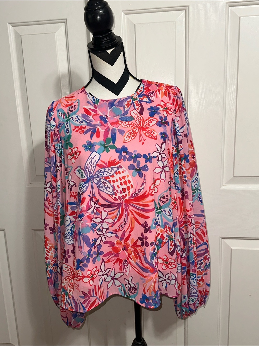 Love Wednesday Pink Floral Long-Sleeve Blouse